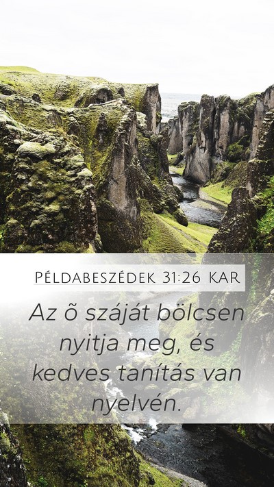 Példabeszédek 31:26 KAR Bible Verse Image
