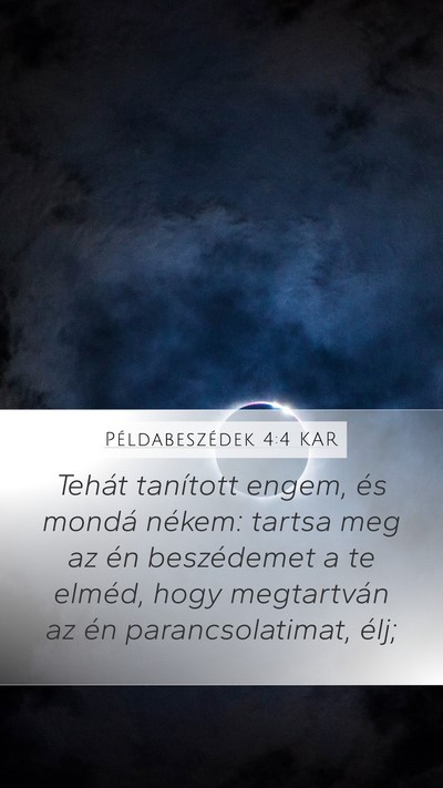 Példabeszédek 4:4 KAR Bible Verse Image