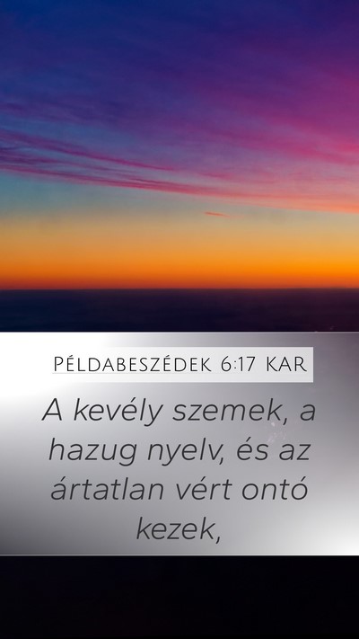 Példabeszédek 6:17 KAR Bible Verse Image