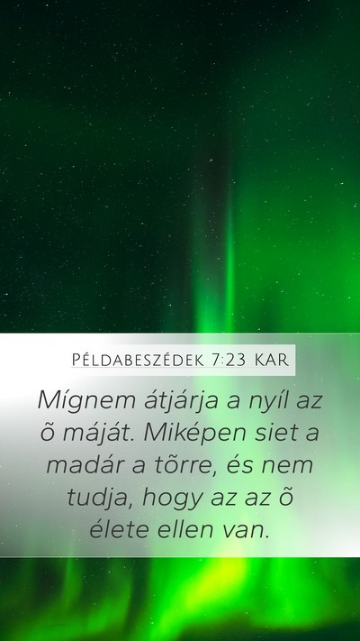Példabeszédek 7:23 KAR Bible Verse Image