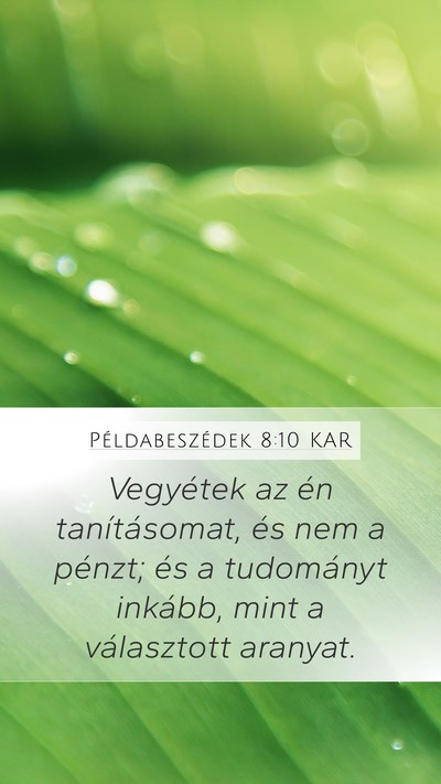 Példabeszédek 8:10 KAR Bible Verse Image