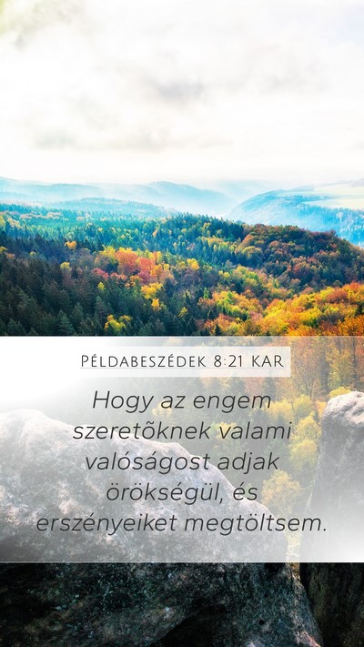 Példabeszédek 8:21 KAR Bible Verse Image