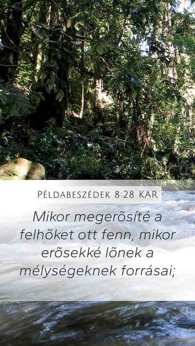 Példabeszédek 8:28 KAR Bible Verse Image
