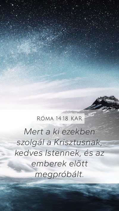 Róma 14:18 KAR Bible Verse Image