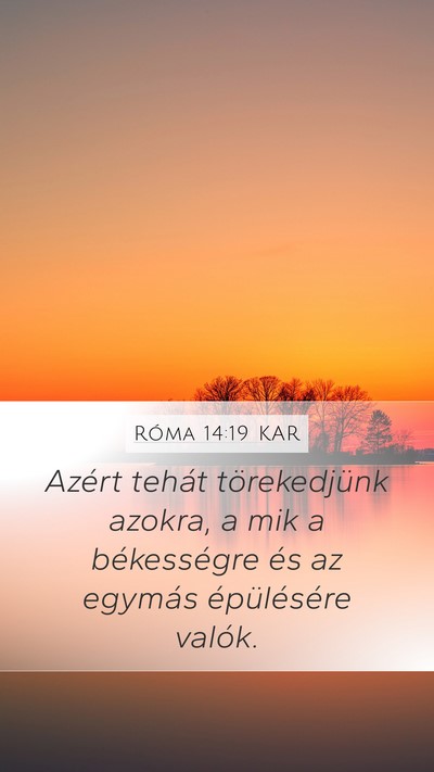 Róma 14:19 KAR Bible Verse Image