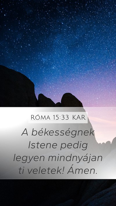 Róma 15:33 KAR Bible Verse Image