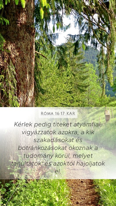 Róma 16:17 KAR Bible Verse Image
