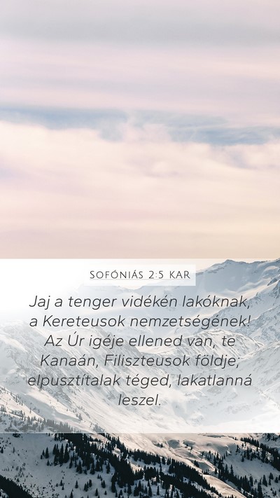 Sofóniás 2:5 KAR Mobile Phone Wallpaper - Jaj a tenger vidékén lakóknak, a Kereteusok - Mobile Bible Verse Wallpaper