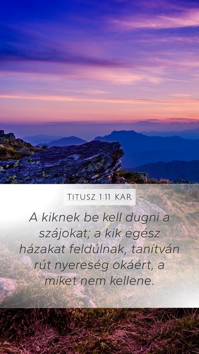 Titusz 1:11 KAR Bible Verse Image
