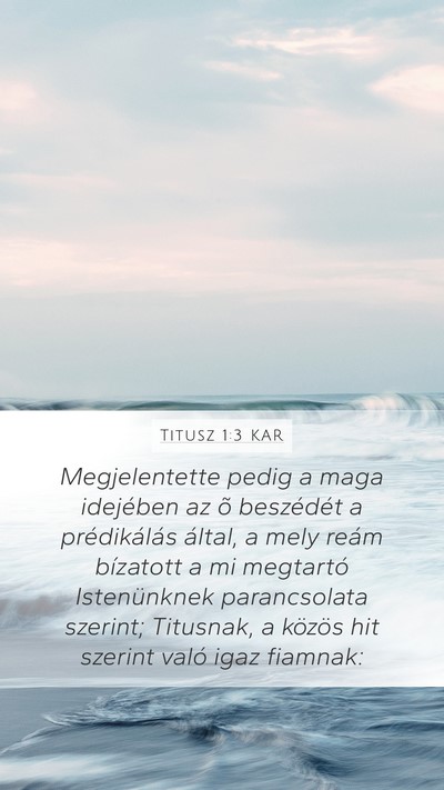Titusz 1:3 KAR Bible Verse Image