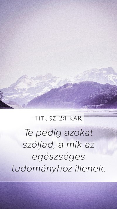 Titusz 2:1 KAR Bible Verse Image