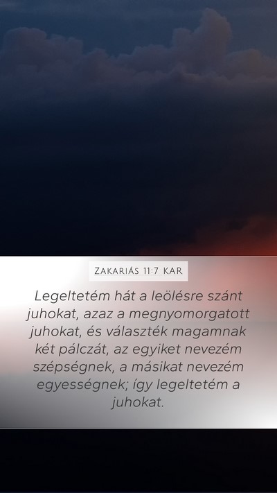 Zakariás 11:7 KAR Bible Verse Image