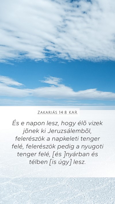 Zakariás 14:8 KAR Bible Verse Image
