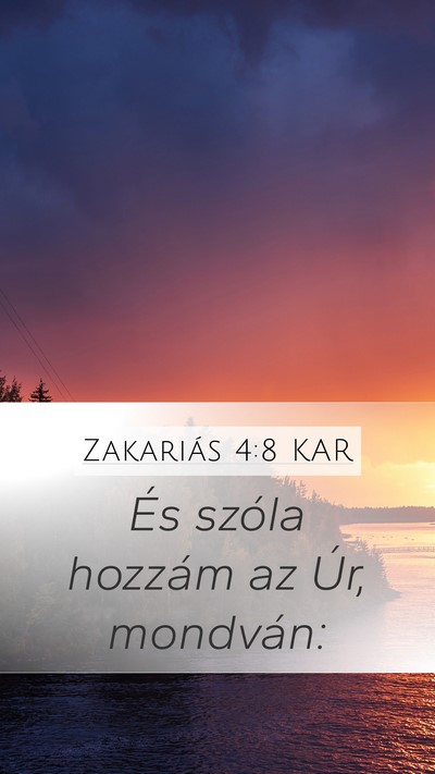 Zakariás 4:8 KAR Bible Verse Image
