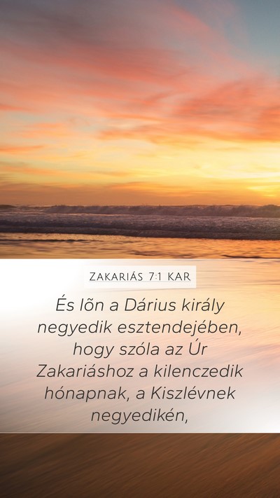 Zakariás 7:1 KAR Bible Verse Image