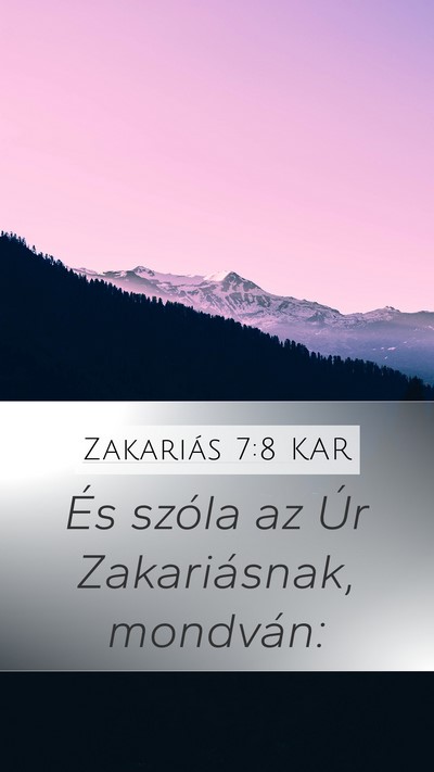 Zakariás 7:8 KAR Bible Verse Image