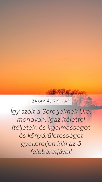 Zakariás 7:9 KAR Bible Verse Image