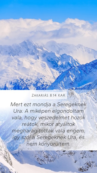 Zakariás 8:14 KAR Bible Verse Image