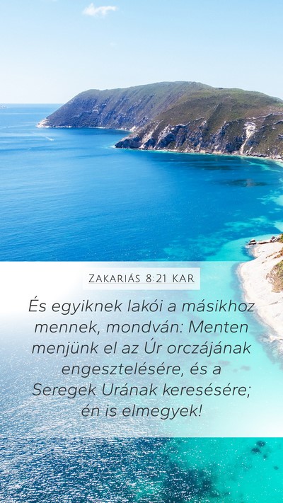 Zakariás 8:21 KAR Bible Verse Image
