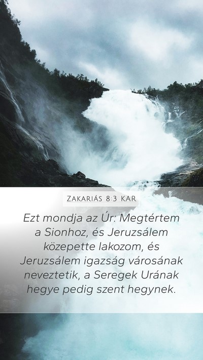 Zakariás 8:3 KAR Bible Verse Image