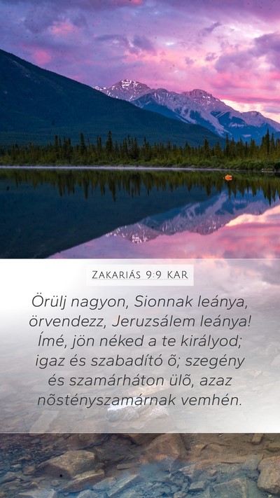 Zakariás 9:9 KAR Bible Verse Image