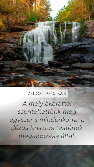 Zsidók 10:10 KAR Bible Verse Image
