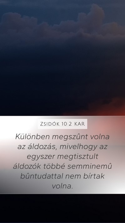 Zsidók 10:2 KAR Bible Verse Image