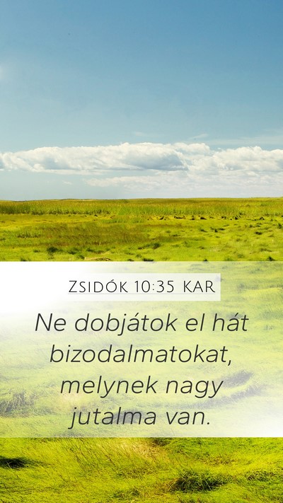Zsidók 10:35 KAR Bible Verse Image
