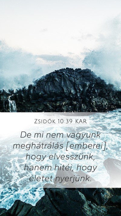 Zsidók 10:39 KAR Bible Verse Image