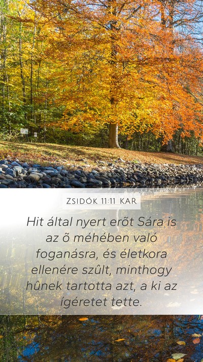 Zsidók 11:11 KAR Bible Verse Image