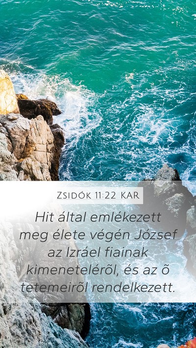 Zsidók 11:22 KAR Bible Verse Image