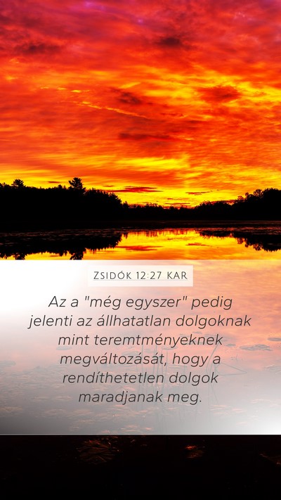 Zsidók 12:27 KAR Bible Verse Image