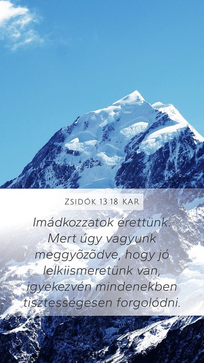 Zsidók 13:18 KAR Bible Verse Image