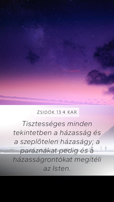 Zsidók 13:4 KAR Bible Verse Image