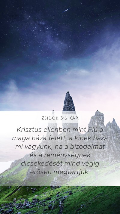 Zsidók 3:6 KAR Bible Verse Image