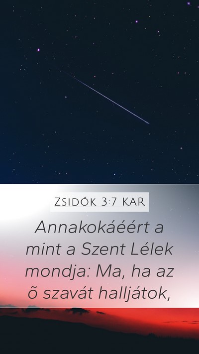 Zsidók 3:7 KAR Bible Verse Image