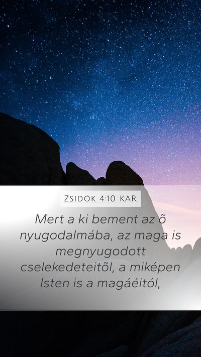 Zsidók 4:10 KAR Bible Verse Image