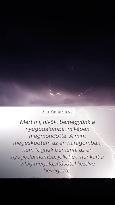 Zsidók 4:3 KAR Bible Verse Image
