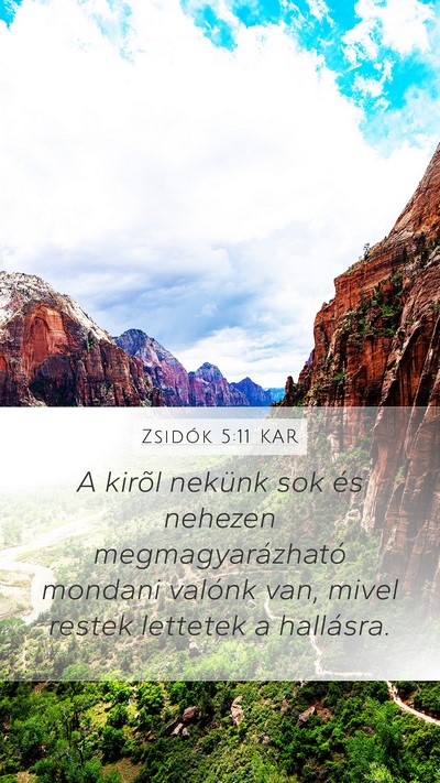 Zsidók 5:11 KAR Bible Verse Image