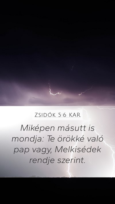 Zsidók 5:6 KAR Bible Verse Image