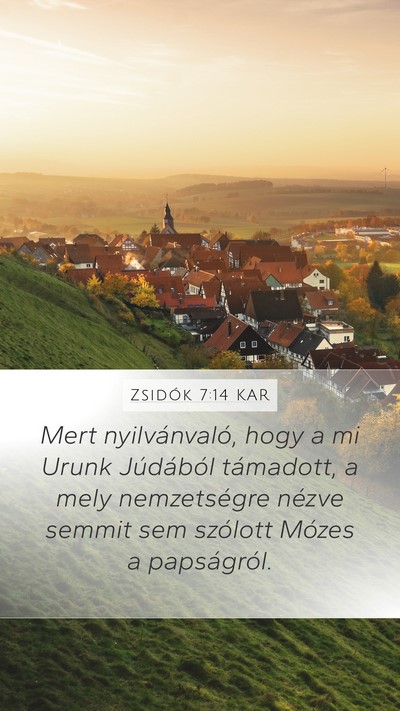 Zsidók 7:14 KAR Bible Verse Image