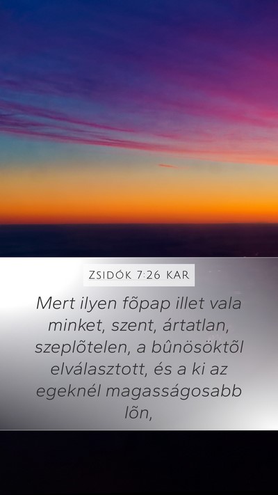 Zsidók 7:26 KAR Bible Verse Image