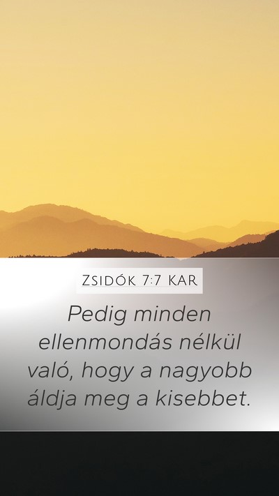 Zsidók 7:7 KAR Bible Verse Image