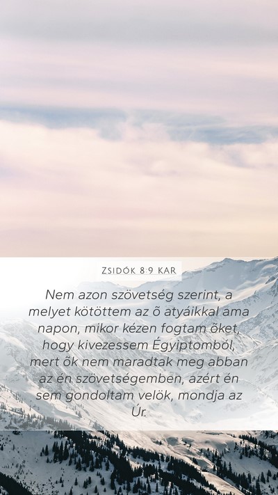 Zsidók 8:9 KAR Bible Verse Image