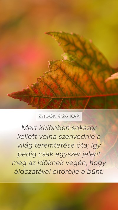 Zsidók 9:26 KAR Bible Verse Image