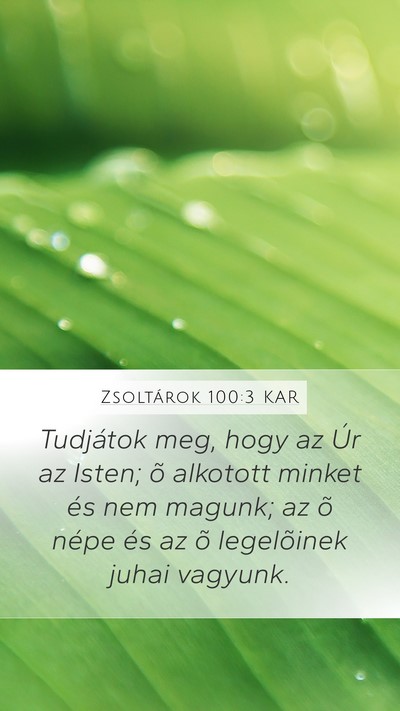 Zsoltárok 100:3 KAR Bible Verse Image