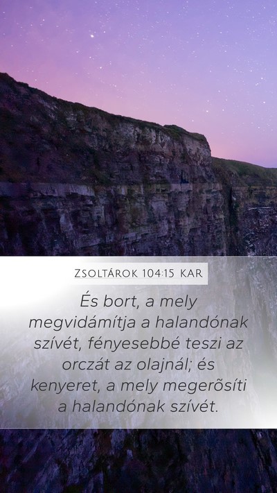 Zsoltárok 104:15 KAR Bible Verse Image