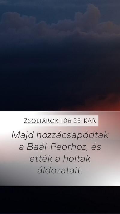 Zsoltárok 106:28 KAR Bible Verse Image