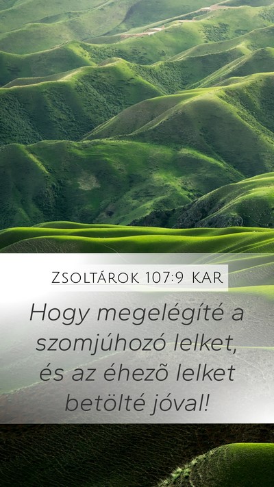 Zsoltárok 107:9 KAR Bible Verse Image
