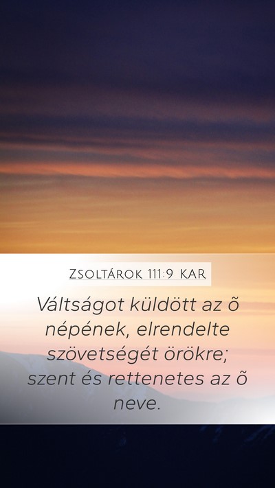 Zsoltárok 111:9 KAR Bible Verse Image